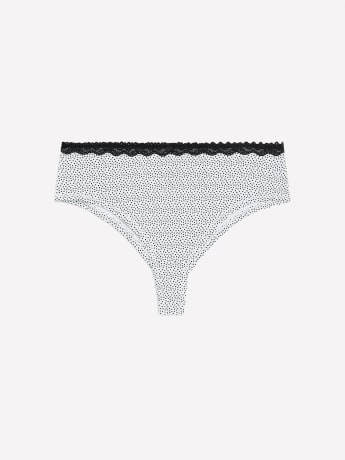 Cheeky Brief with Polka-Dot Print, Lace Waistband and Bow - ti Voglio