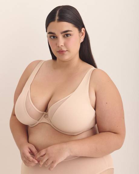 Unlined Bra with Underwire and Mesh - Déesse Collection