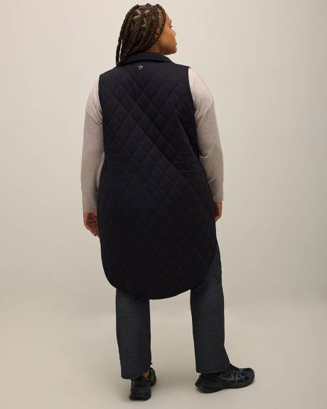 Veste longue matelassée noire avec poches - Active Zone