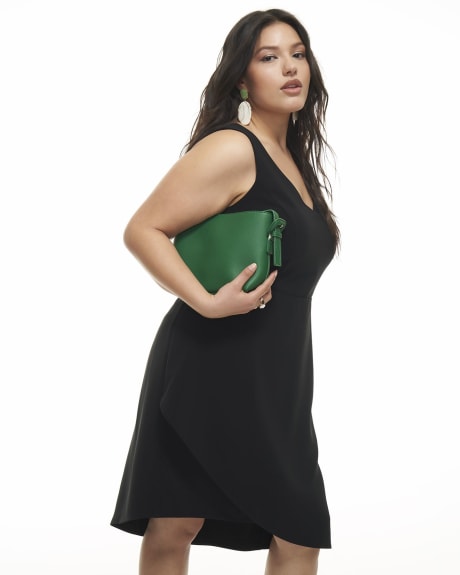 Black Short Asymmetrical Fitted Dress - Addition Elle