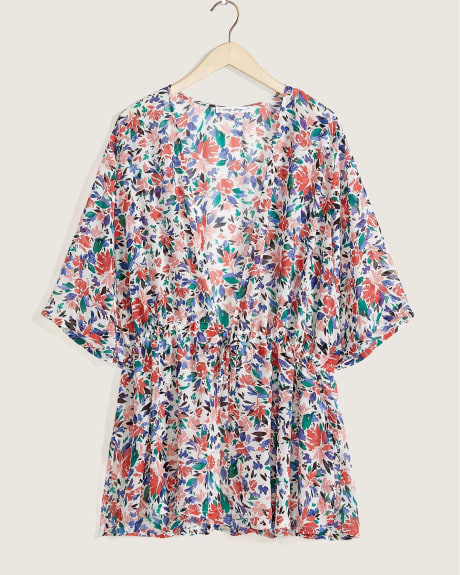 Responsible Elbow-Sleeve Chiffon Overpiece - In Every Story