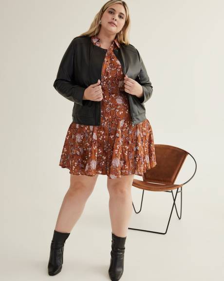 Faux-Leather Moto Jacket