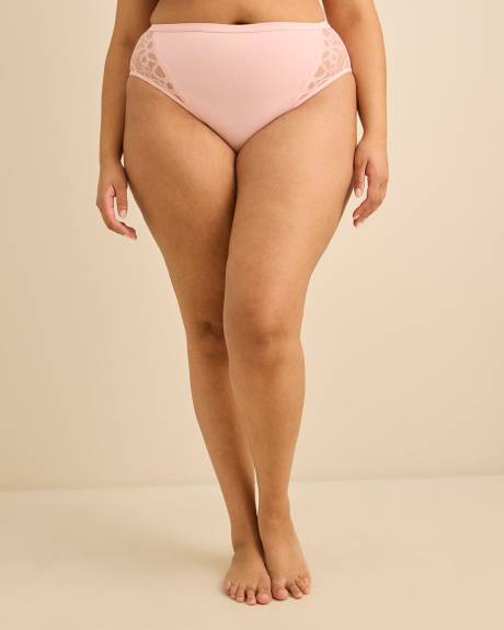 Culotte &eacute;chancr&eacute;e rose avec dentelle, maintien l&eacute;ger - D&eacute;esse Collection