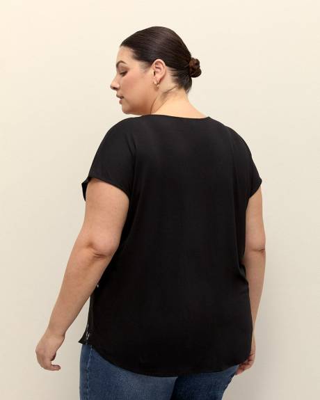 Responsible, Cap-Sleeve V-Neck Blouse