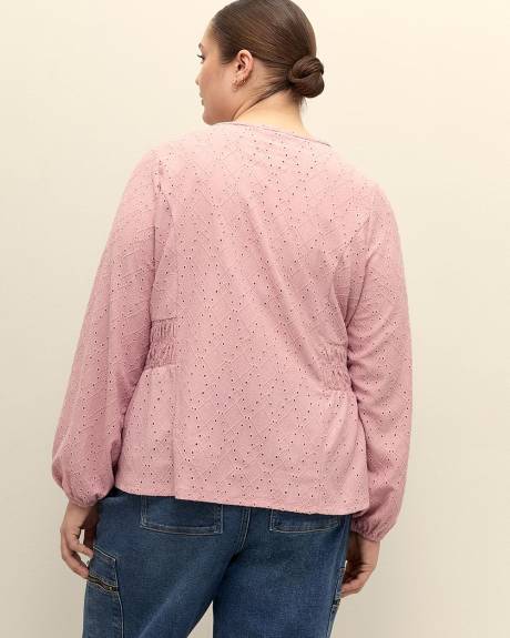 V-Neck Trop with Smocking at Waist