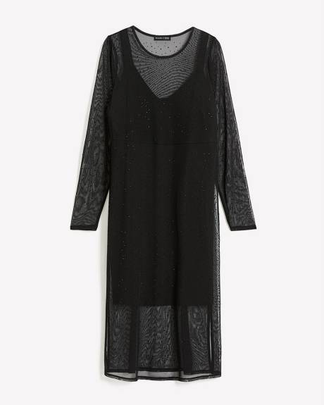 Meredith Shaw x PENN - Black Mesh Midi Dress with Removable Lining