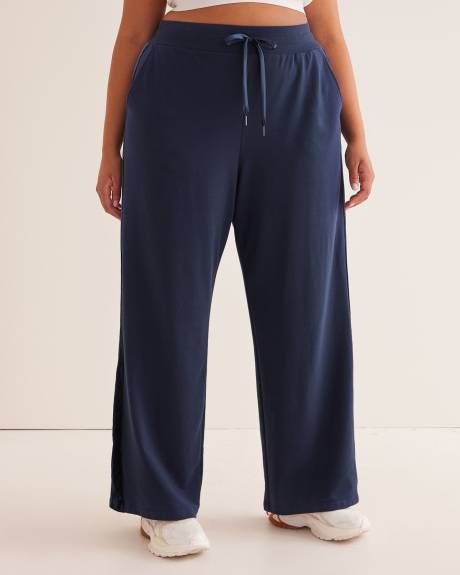 Velvet and French Terry Wide-Leg Pant - Active Zone