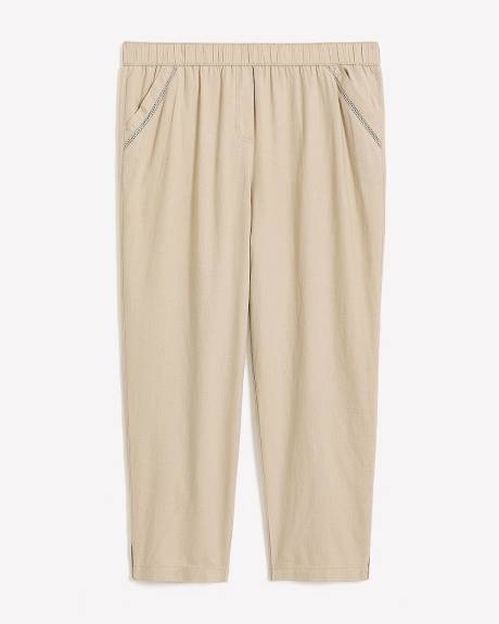 Linen Blend Tapered-Leg Pant
