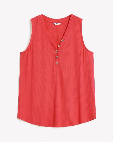 Camisole côtelée à encolure Henley - Essentiels PENN.