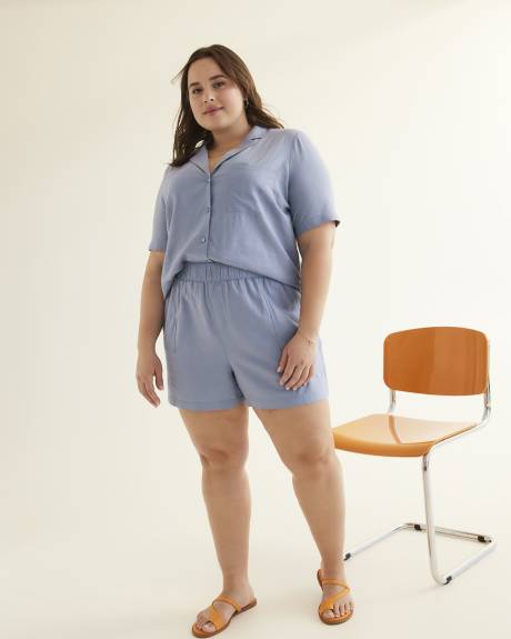 Linen Blend Buttoned-Down Shirt