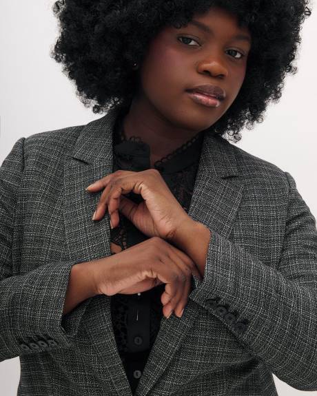 Plaid Fitted Blazer - Addition Elle