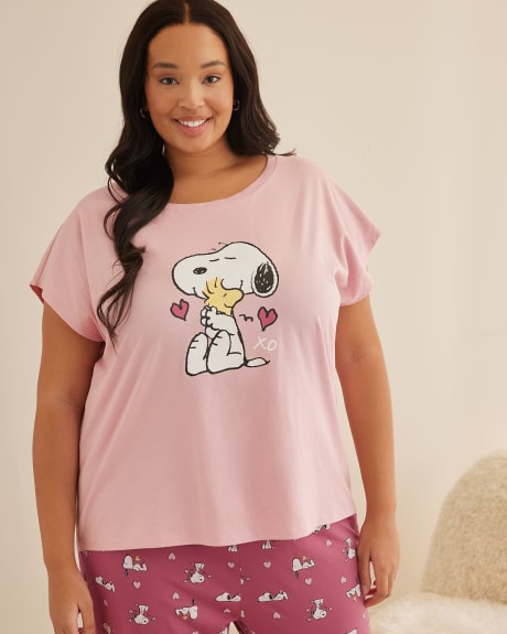 Pajama Top with Snoopy Print - ti Voglio