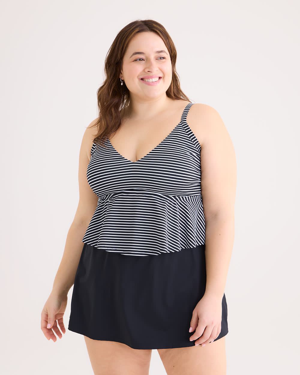 Striped Short Swing Tankini Top Penningtons