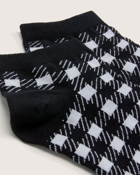 Ankle Socks, Vichy Print, 1-Pair
