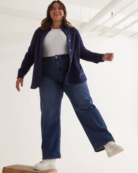 Responsible, Curvy-Fit High-Rise Wide-Leg Jeans, Dark Wash - d/C Jeans