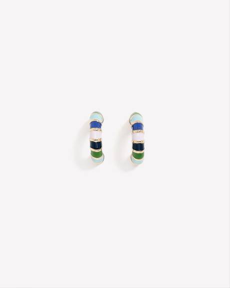 Small Open Hoop Epoxy Earrings