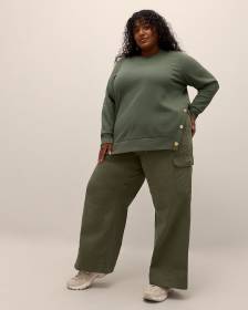 Cotton Wide-Leg Cargo Pant