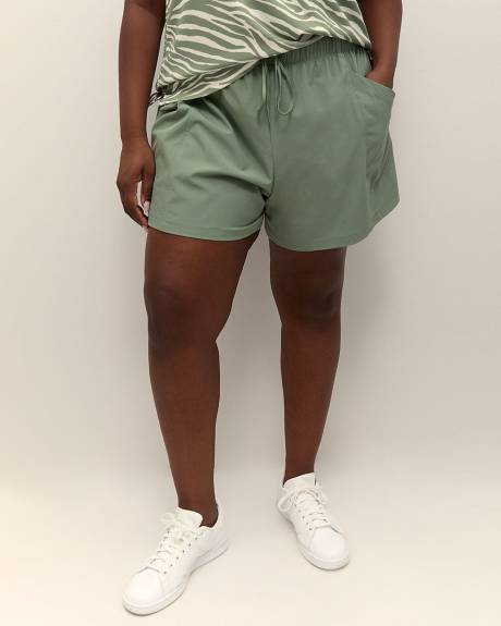 Responsible, 4-Way Stretch Bermuda Shorts with Perforated Detail