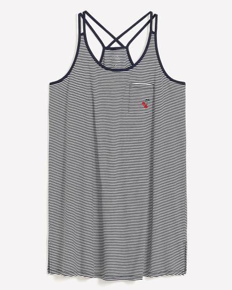 Striped Sleeveless Short Sleepshirt - ti Voglio