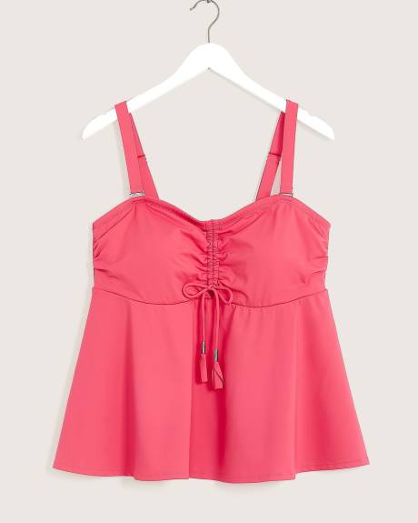 Pink Swing Bandeau Tankini Top with Tie