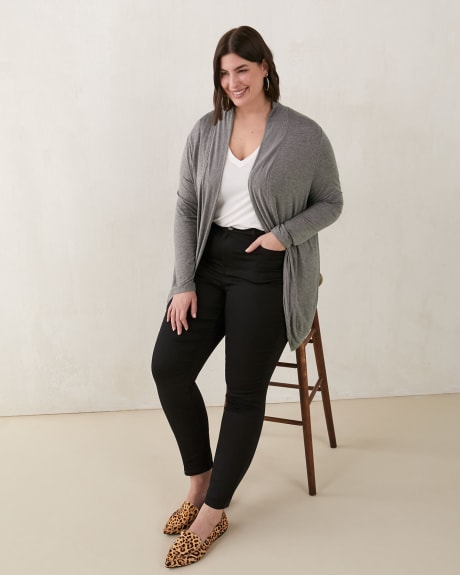 Cardigan ouvert en tricot uni, tissu responsable - In Every Story
