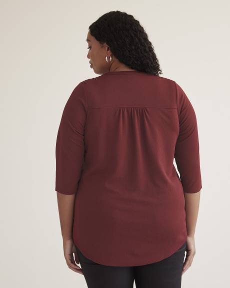A-Line Knit Tunic with 3/4-Sleeves