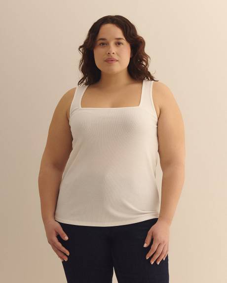 Square-Neck Ribbed Knit Tank Top - Addition Elle - PENN. Essentials