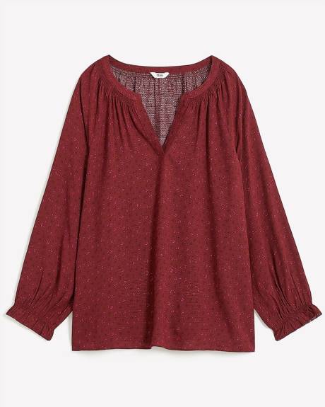 Raglan-Sleeve Swing Blouse