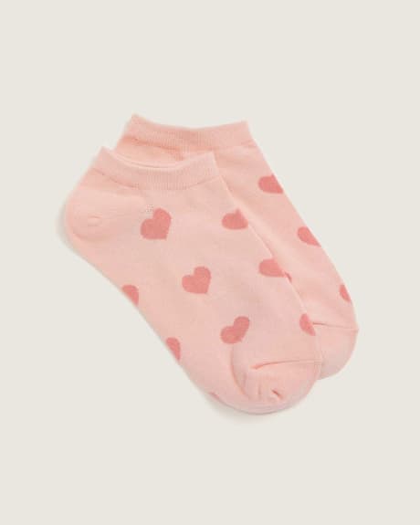 Heart Motif No-Show Socks - In Every Story
