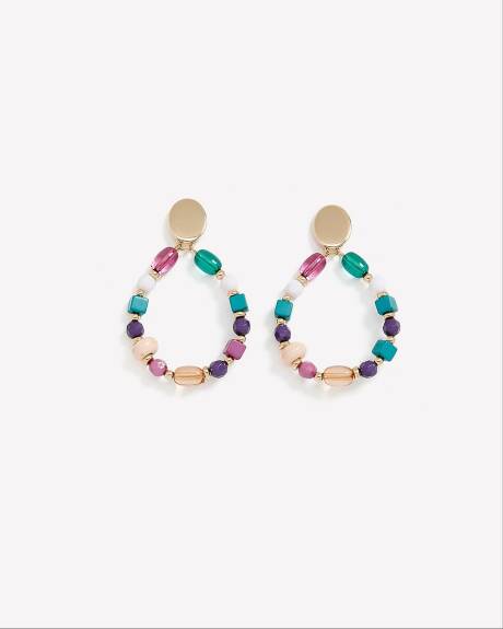 Boucles d'oreilles en forme de goutte d'eau avec billes