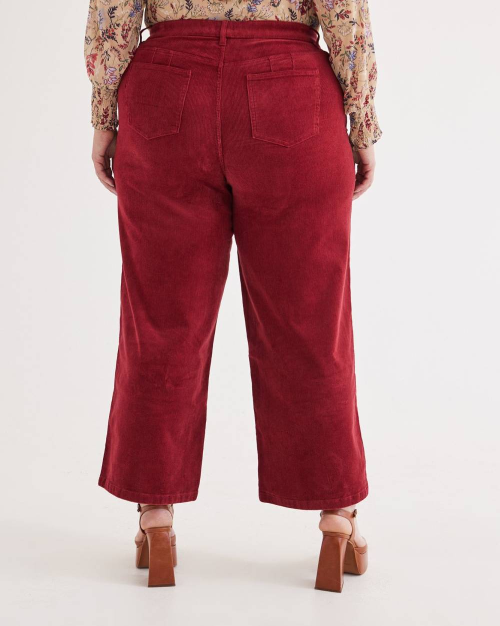 Responsible, Curvy-Fit High-Rise Wide-Leg Corduroy Pant