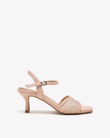 Extra Wide Width, Mesh Rhinestone Dressy Sandal