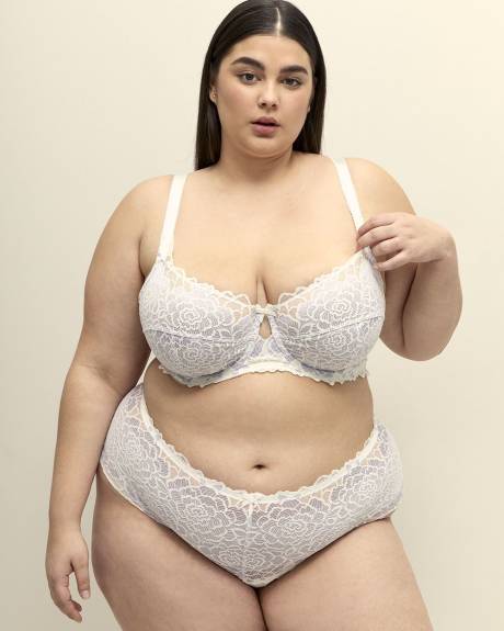 Two-Tone White Lace Underwire Bra - Déesse Collection