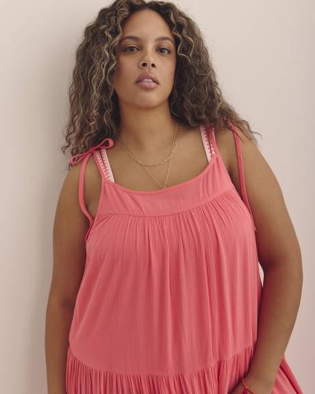 Long Crinkle Swim Cover-Up Dress