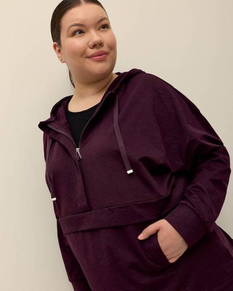 Sweatshirt à demi-zip avec capuche - Active Zone