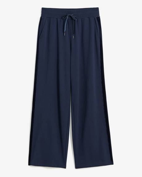 Velvet and French Terry Wide-Leg Pant - Active Zone