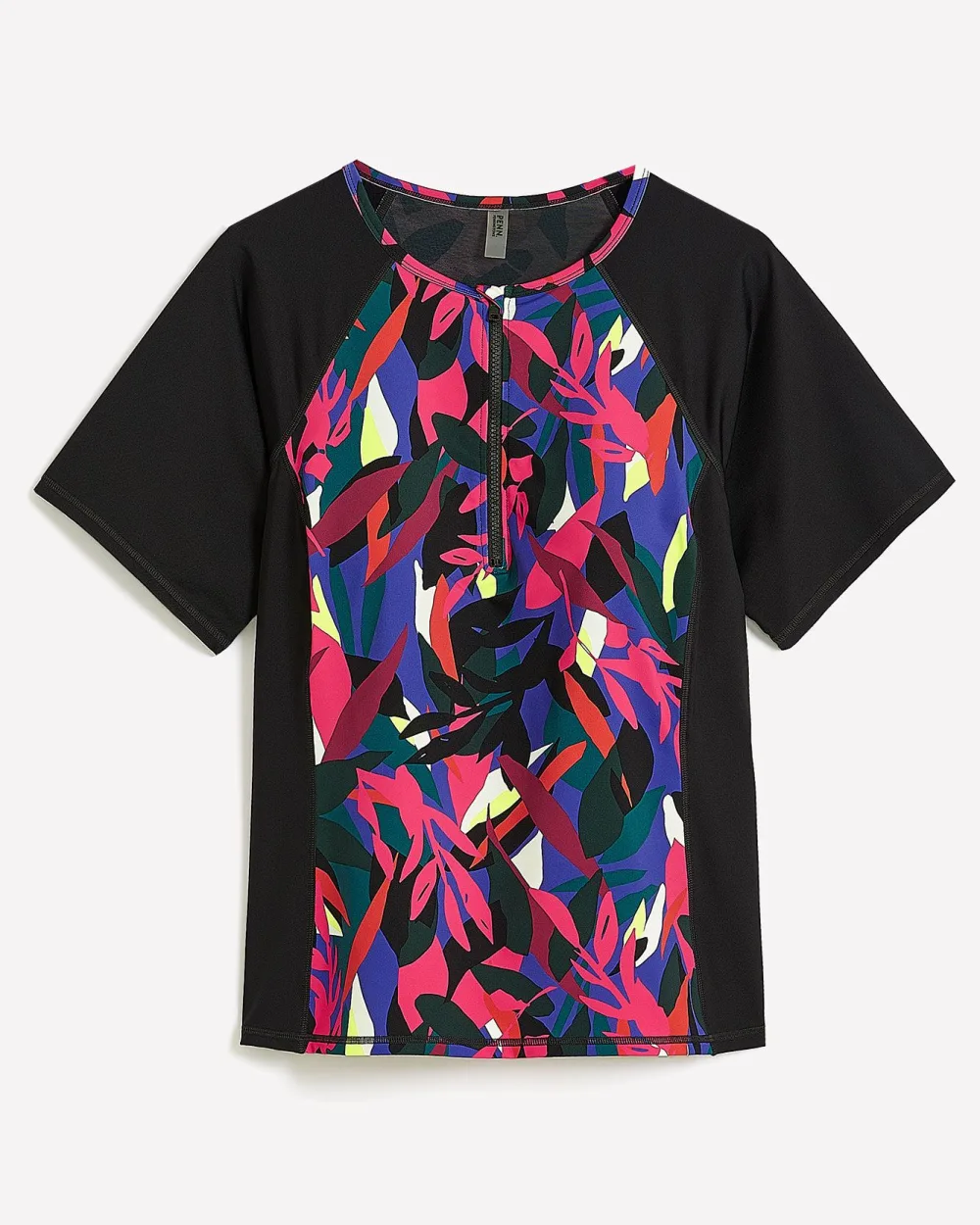 Tropical ShortSleeve Rash Guard with HalfZip Penningtons