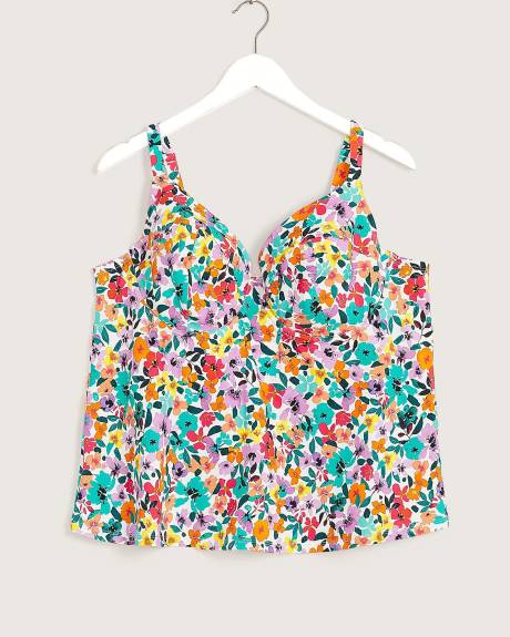 Printed Underwire Tankini Top