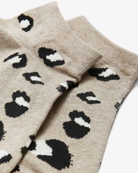 Ankle Socks with Leopard Print