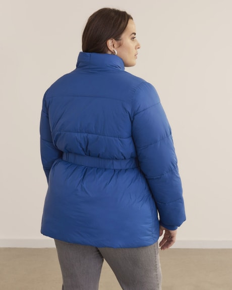 Manteau matelassé à col châle, tissu responsable