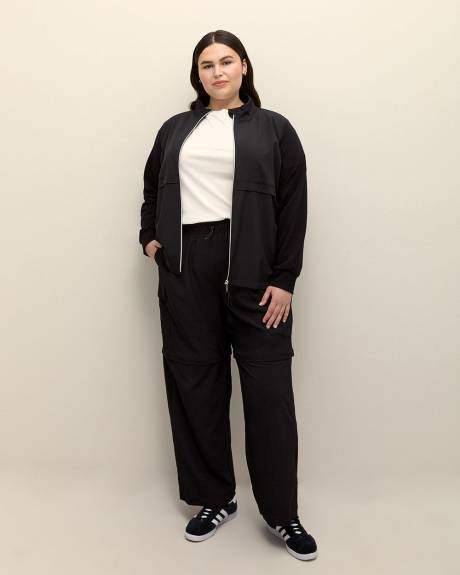 Pantalon cargo noir extensible et convertible, tissu responsable - Active Zone