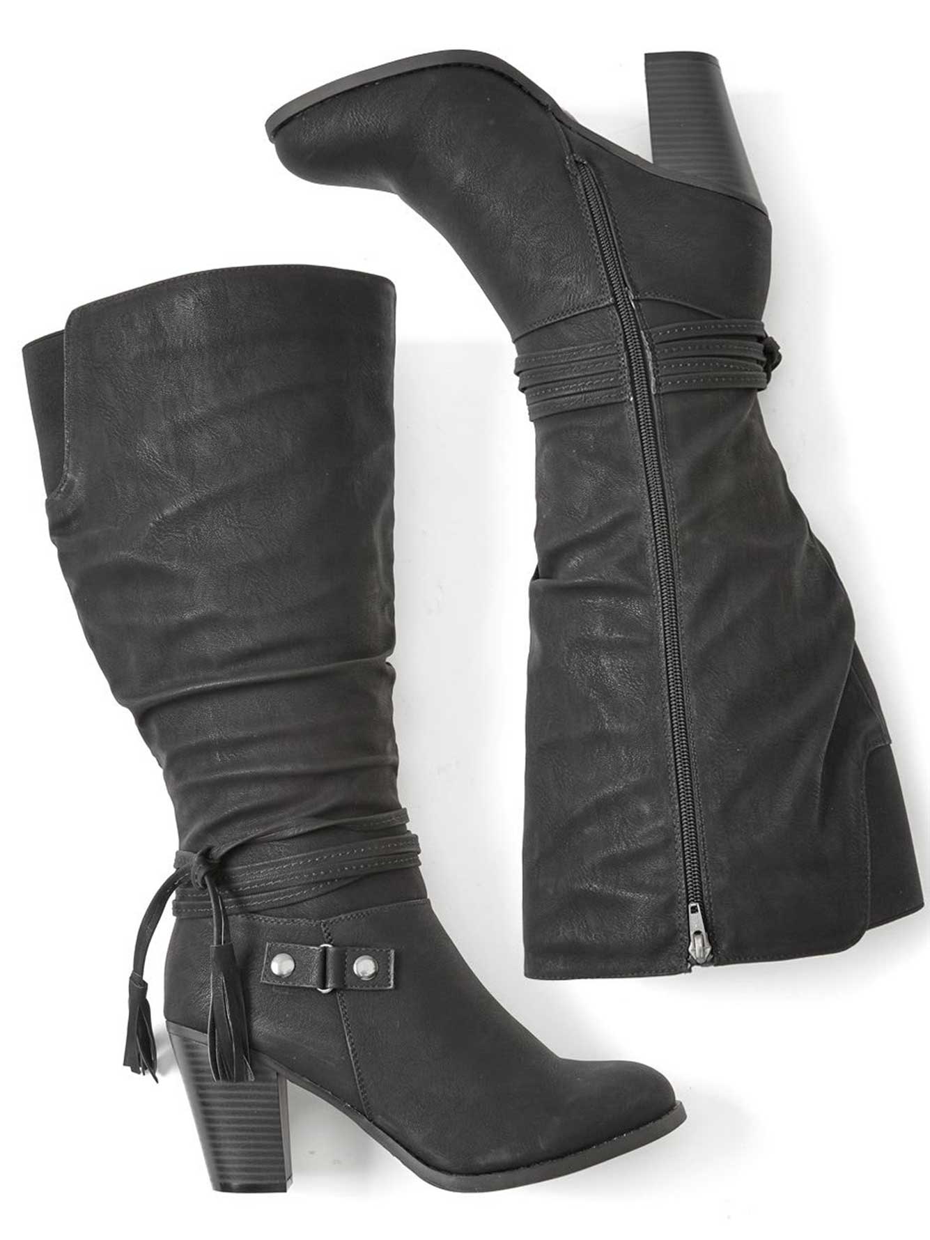 wide width high heel boots