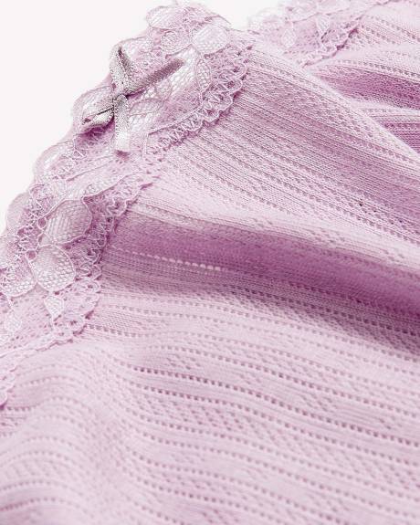 Culotte échancrée unie en mailles pointelle - ti Voglio