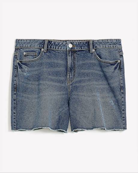 Short en denim usé, tissu responsable - Addition Elle