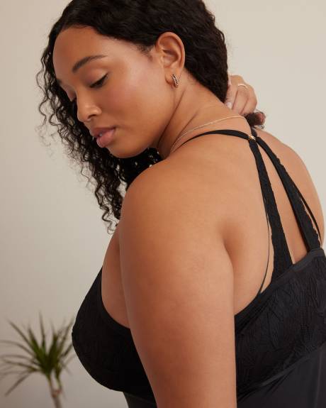 Black Satin and Lace Nightgown - ti Voglio