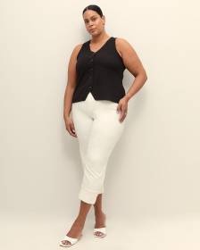 Textured Buttoned-Down Sleeveless Vest