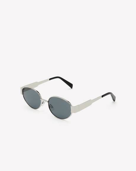 Oval-Shaped Metal Sunglasses