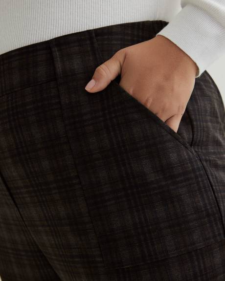 Plaid Essential Ponte de Roma Wide-Leg Pant