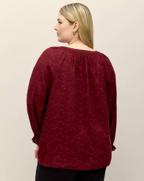 Raglan-Sleeve Swing Blouse