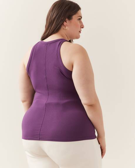 Sleeveless Rib Knit Halter Tank Top